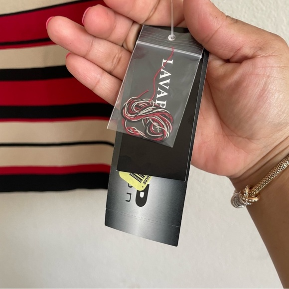 Nygard Collection Women's Striped Top - Red and Tan NWT Large stretch casual - Picture 6 of 9